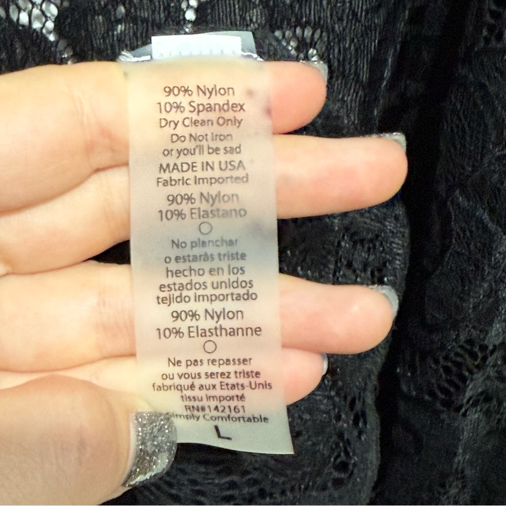 LuLaRoe Black‎ Lace Kimono Duster Cardigan Large Festival Whimsigoth Lingerie - Picture 9 of 14